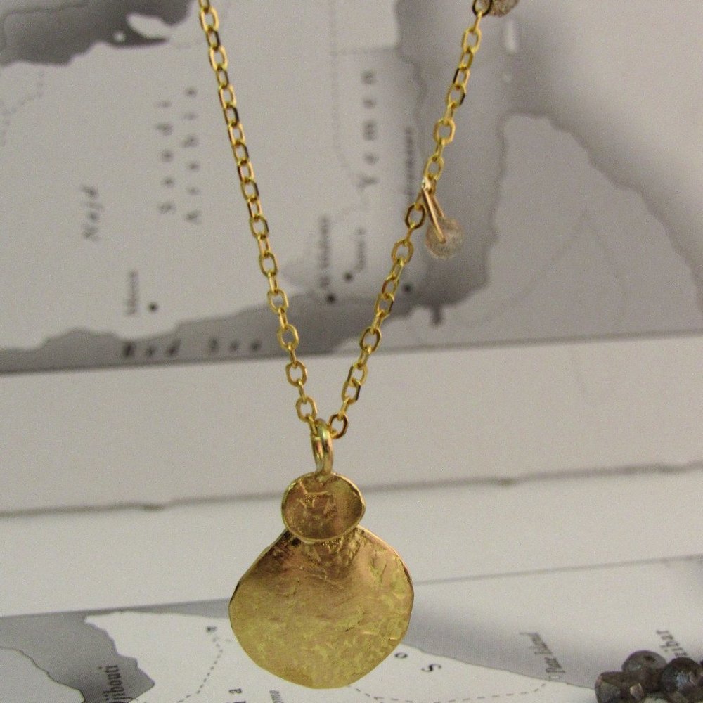 14k Solid Gold Labradorite Necklace, Handmade Pendant